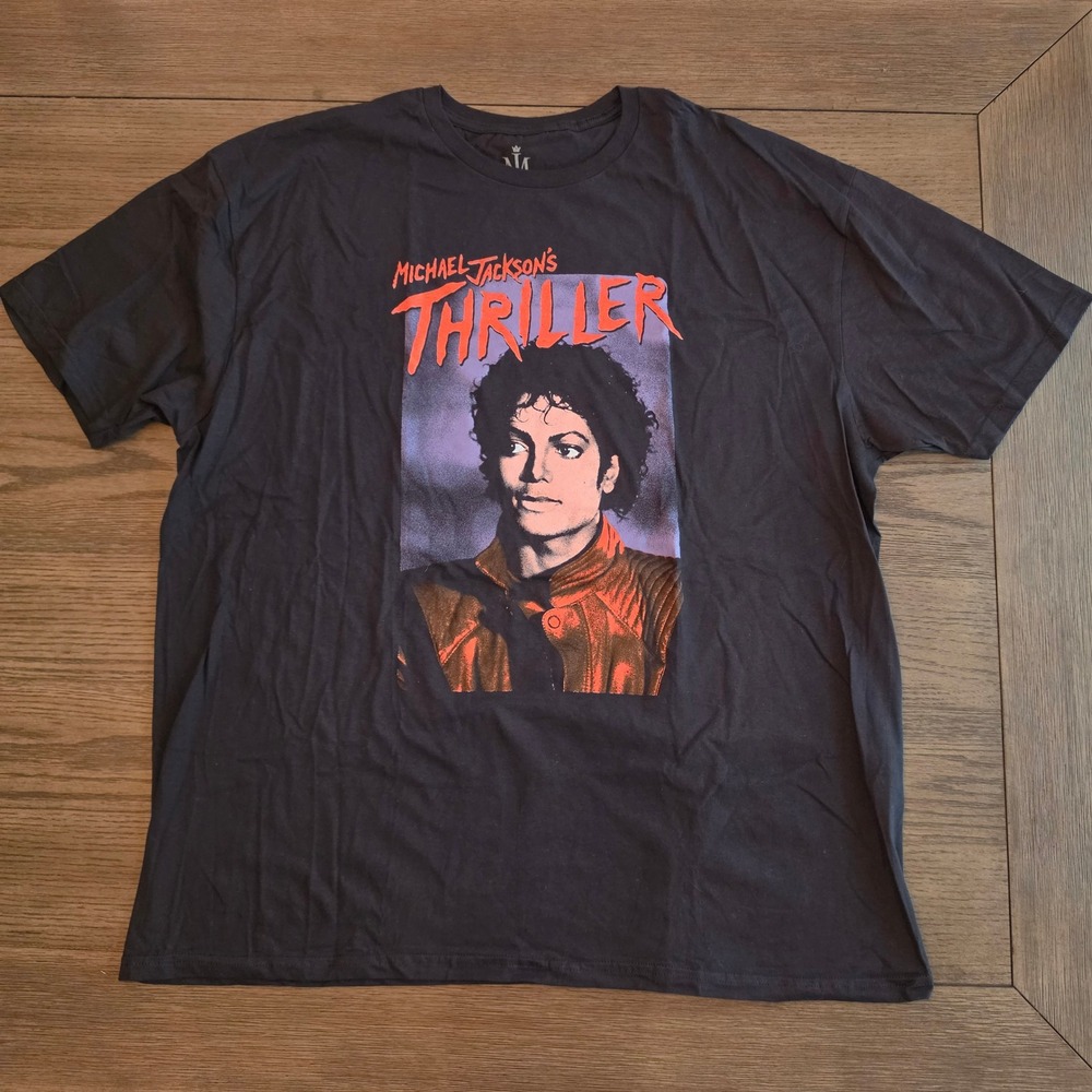 Michael Jackson Thriller Graphic T-Shirt Mens XXL Black Short Sleeve Cotton Tee